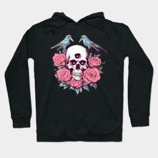 Birds with Roses and Skull Hoodie